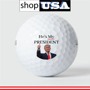 Trump 🚗 Patriotic USA Er ist mein Präsident Golfball