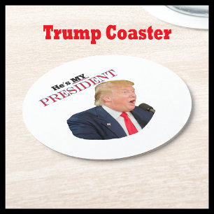 Trump Patriotic 🚗 USA Er ist mein Präsident Runder Pappuntersetzer