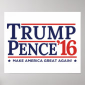 Trump Pence 2016 Wahlkampfposter Poster (Vorne)