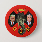 Trump Pence 2020 GOP-Elefant Button (Vorderseite)