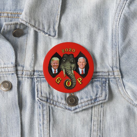 Trump Pence 2020 GOP-Elefant Button (Beispiel)