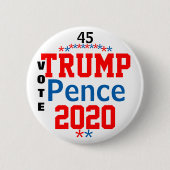 Trump Pence 2020 Red White Blue Button (Vorderseite)