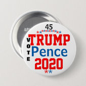Trump Pence 2020 Red White Blue Button (Vorne & Hinten)