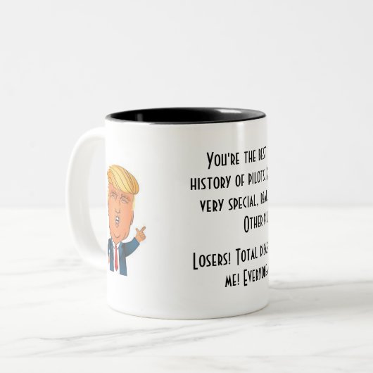 Trump-Pilot lobt Tasse (Vorderseite Links)