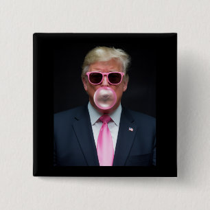 Trump Pink Bubble Gum Präsident 47 USA Button