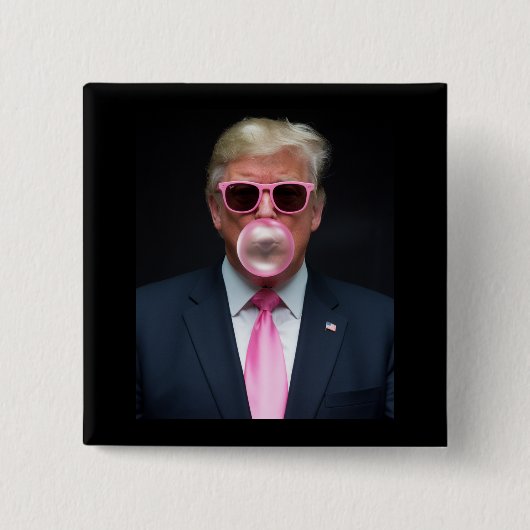 Trump Pink Bubble Gum Präsident 47 USA Button (Vorderseite)
