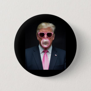 Trump Pink Bubble Gum Präsident 47 USA Button