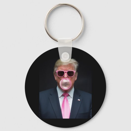 Trump Pink Bubble Gum Präsident 47 USA Schlüsselanhänger (Vorderseite)