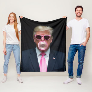 Trump Pink Kaugummi Präsident 47 USA Fleecedecke