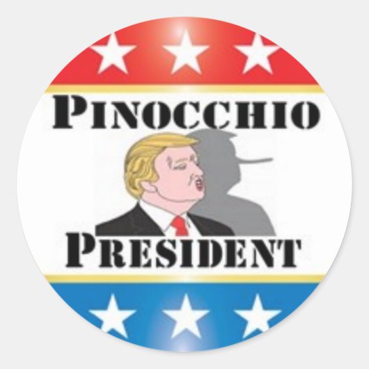 Trump Pinocchio Präsident Sticker (Vorderseite)