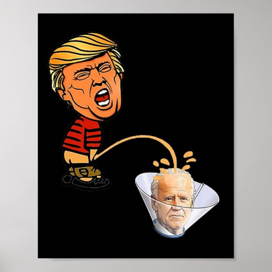 Trump pisst auf Biden Poster (Vorne)