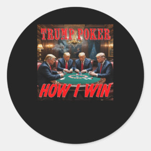 Trump-Poker2 Runder Aufkleber