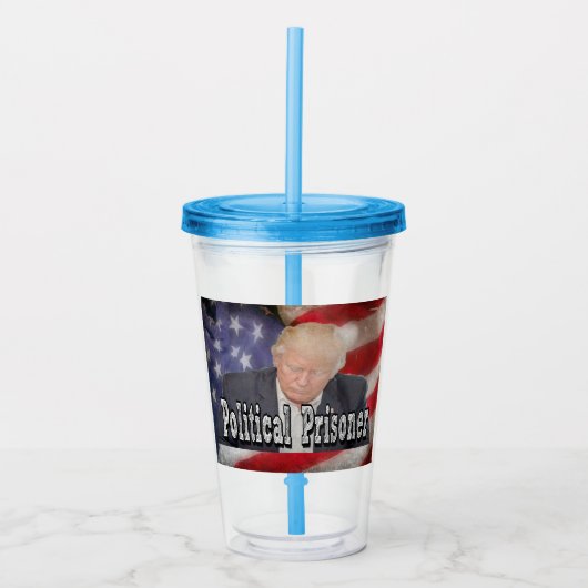 Trump Politischer Gefangener Acryltrinkbecher (Vorderseite)