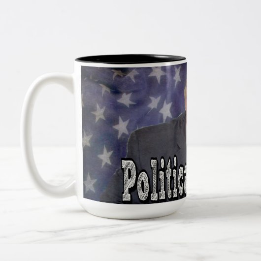 Trump Politischer Gefangener Zweifarbige Tasse (Links)