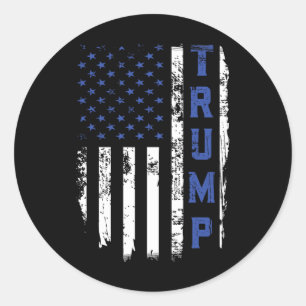 Trump Polizei Thin Blue Line Republikaner Polizist Runder Aufkleber