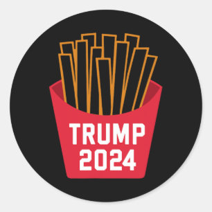 Trump Pommes Frites 2025 Trump 2025 Trump Frites  Runder Aufkleber