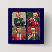Trump Pop Art Christmas Button MAGA Holiday Pin (Vorderseite)