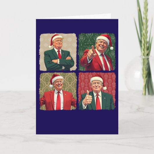 Trump Pop Art Christmas Card Custom Message MAGA Karte (Vorderseite)