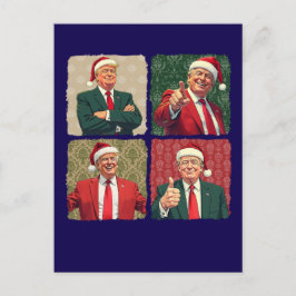Trump Pop Art Christmas Postcard Patriotic Holiday Feiertagspostkarte
