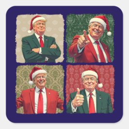 Trump Pop Art Christmas Sticker MAGA Holiday