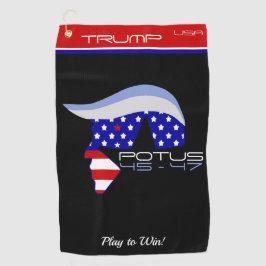 TRUMP POTUS 45-47 Golf Towel Golfhandtuch