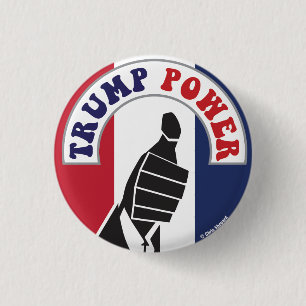 TRUMP POWER DAUMEN HOCH 60er Hippie Frieden Revolu Button