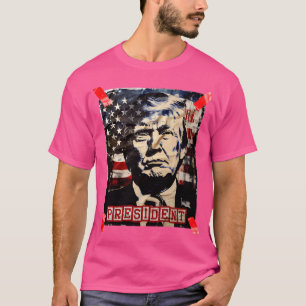 Trump Präsident 2024 Amerikas Flagge Vintager Dist T-Shirt