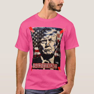 Trump Präsident 2024 Amerikas Flagge Vintager Dist T-Shirt