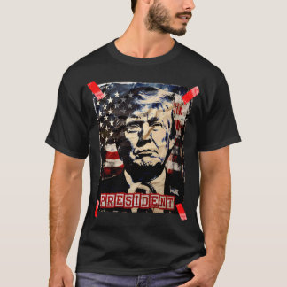 Trump Präsident 2024 Amerikas Flagge Vintager Dist T-Shirt