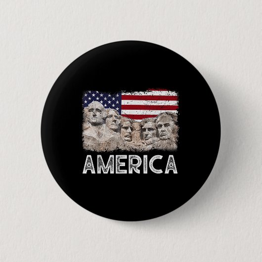 Trump Präsident 45. Rushmore - Amerikanische Flagg Button (Vorderseite)