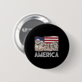 Trump Präsident 45. Rushmore - Amerikanische Flagg Button (Vorne & Hinten)