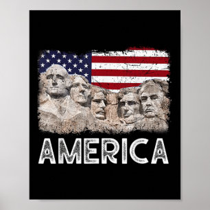 Trump Präsident 45. Rushmore - Amerikanische Flagg Poster