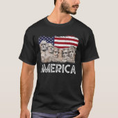Trump Präsident 45. Rushmore - Amerikanische Flagg T-Shirt (Vorderseite)