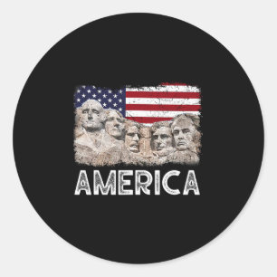 Trump Präsident 45. Rushmore Berg Amerikanische Fl Runder Aufkleber