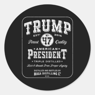 Trump Präsident 47 Vintages Whiskey Label 2024 Vic Runder Aufkleber