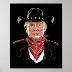 Trump Präsident Cowboy Patriotisch  Poster