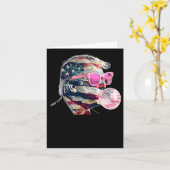 Trump-Präsident Funny Pink mit amerikanischer Flag Karte (Gelbe Blume)