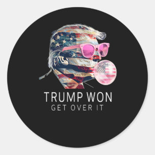 Trump-Präsident Funny Pink mit amerikanischer Flag Runder Aufkleber