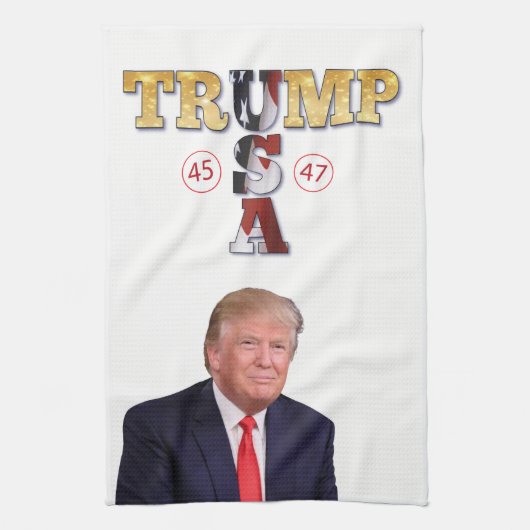 Trump Präsident 💪 Gold Geschirrtuch (Vertikal)