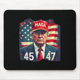 Trump-Präsident mit der Fahne von 45-47 Mega Us Mousepad