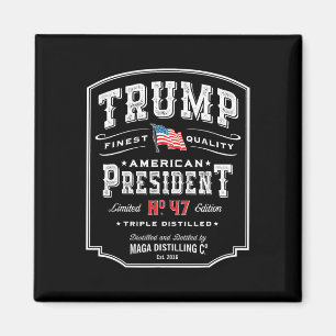 Trump Präsident N 47 Vintag Whiskey Usa Magnet