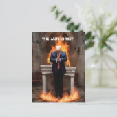 Trump Prays in einer Kirche Der Antichrist Postkarte (Stehend Vorderseite)