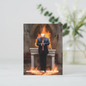 Trump Prays in einer Kirche Postkarte (Stehend Vorderseite)
