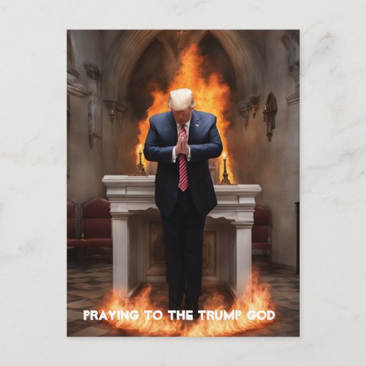 Trump Prays in einer Kirche Postkarte (Vorderseite)