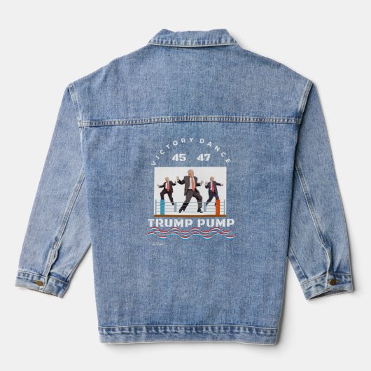 Trump Pump Victory Dance Black Jeansjacke (Rückseite)