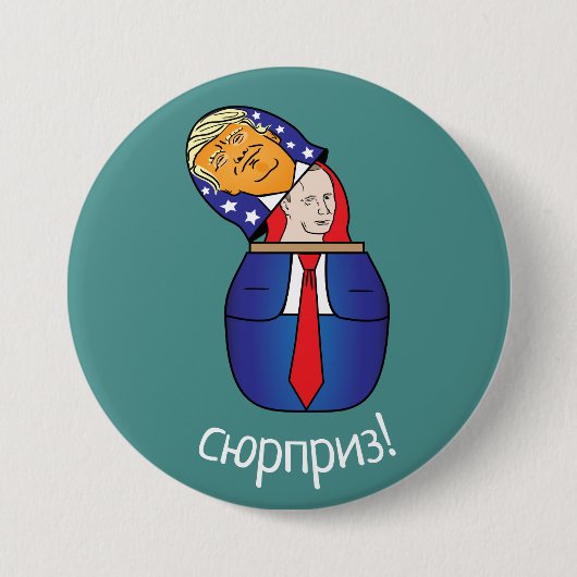 Trump - Putin Russische Puppe Button (Vorderseite)