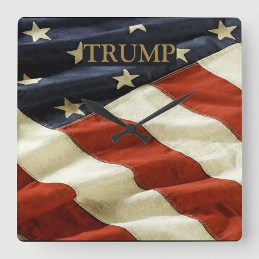 TRUMP QUADRATISCHE WANDUHR (Vorderseite)