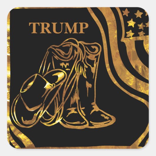 TRUMP QUADRATISCHER AUFKLEBER (Vorderseite)