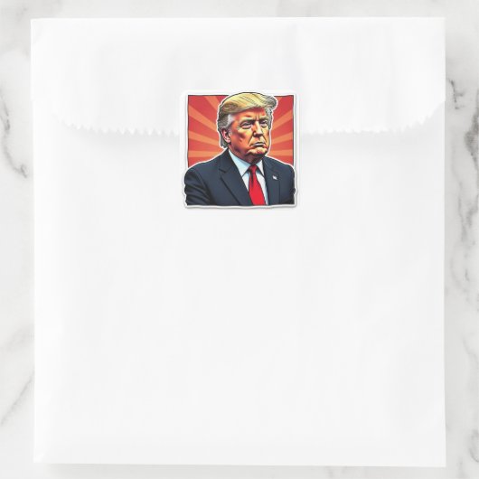 Trump Quadratischer Aufkleber (Tasche)