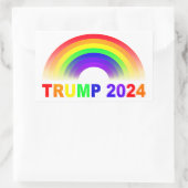 Trump Rainbow 2024 Rechteckiger Aufkleber (Tasche)